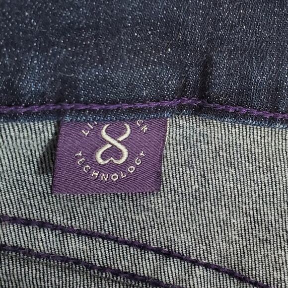 NYDJ Skinny Ankle Jeans 14 Ikat Floral Print Hem In Indigo Dark Wash Boho Casual - Picture 15 of 15